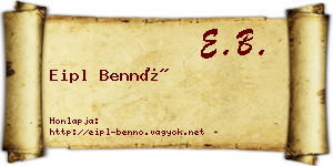 Eipl Bennó névjegykártya